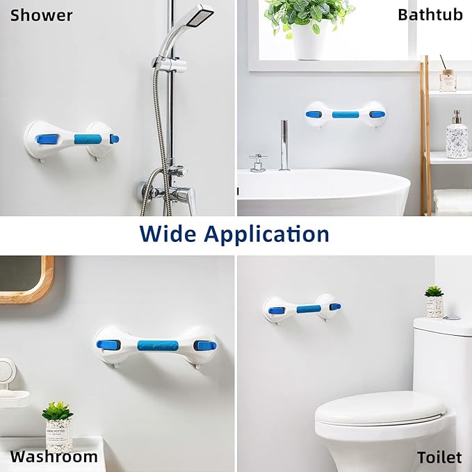 TAILI Shower Grab Bar Suction Grab Bars for Bathtubs and Showers for Elderly, Bath Handle for Seniors Bathroom Safety Handles for Elderly, Handicap Balance Assist Bath Grip No Drilling Removable