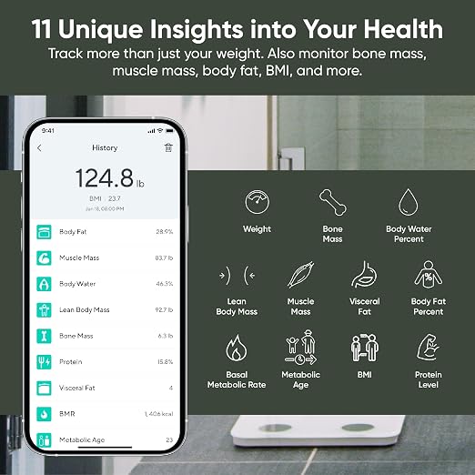Wyze Scale S Smart Scale for Body Weight & Fat, Bluetooth, 400 lb, White | Tracks 12 metrics, Baby/Pet Mode, Sync with Fitness Apps, Heart Rate Tracking, Smart User Recognition, Unlimited Sharing