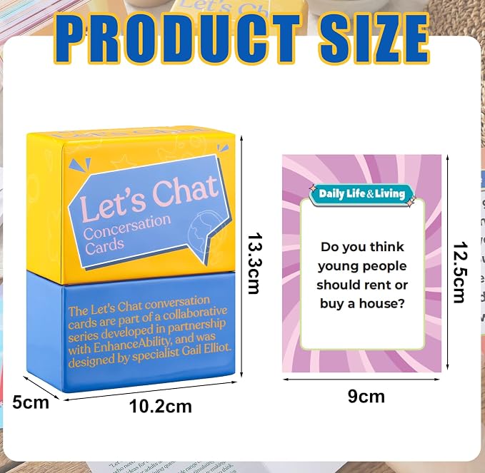 112 Pcs Let's Chat Conversation Cards, Dementia Activities for Seniors, Alzheimers Activities for Dementia Patients, Alzheimers Gifts for Elderly, Memory Games for Adults