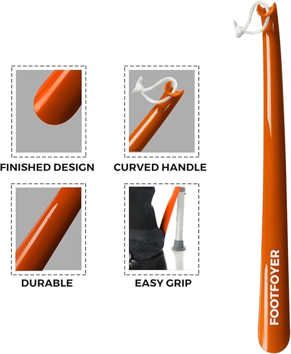 Long shoehorn that is comfortable to wear and has a handle is ideal for both men and women