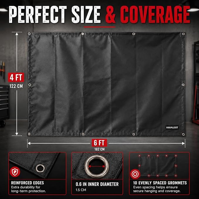 AMALOOT® Heavy Duty Welding Blanket 2-Pack – Silicone Coated Fiberglass Fireproof Blanket with Kevlar Stitching, 4ft x 6ft, Heat Resistant Welding Curtain & Protection for Welding, Grill & Smoker