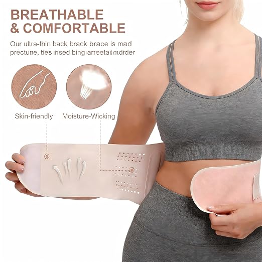 RANDY SUN Ergonomic Back Support for Women, Lightweight Posture Corrector for Office, Commute, No Pinching or Slipping, Improve Slouching Gentl, Pink, Large