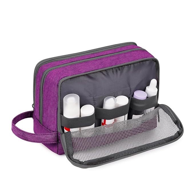 WANDF Travel Toiletry Bag for Men, Small Dopp Kit for Toiletries | Water-Resistant Fabric, Travel Bag for Toiletries, Compact Storage, Shaving Accessories, Weekend Trips