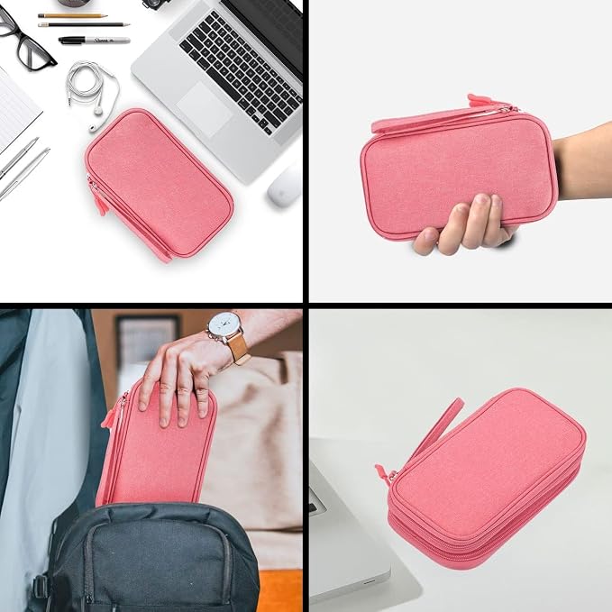 CAOODKDK Electronic Organizer Travel USB Cable Accessories Bag/Case,Waterproof for Power Bank,Charging Cords,Chargers,Mouse,Earphones Flash Drive