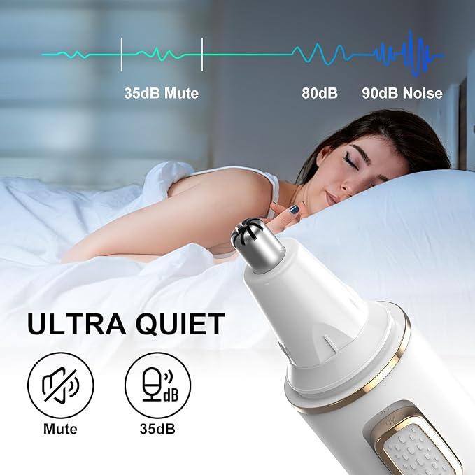 XOOMRSCP Nose Hair Trimmers for Women Men，Rechargeable Hair Trimmer 2 in 1 Painless Multifunctional Ear and Nose Hair Trimmer with IPX7 Waterproof Dual Edge Blades (White)