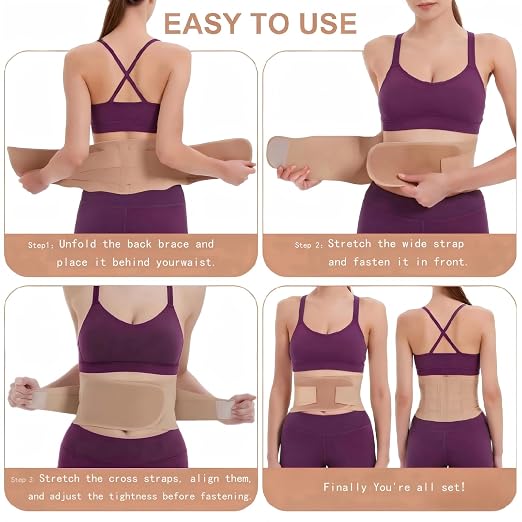 RANDY SUN Ergonomic Back Support Brace for Women - All-Day Comfort Posture Corrector for Office, Home & Commute, Lightweight & Breathable, Improve Slouching & Relieve Lumbar Fatigue, XX-Large