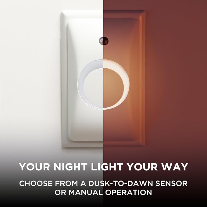 GlowGuard Childproof Outlet Covers & Night Light (2-Pack) | Secure & Tamper Resistant | Childproof, Babyproof, Toddler Proof, Child Safety Socket Cover | Light Sensor or Manual Toggle | Patent Pending