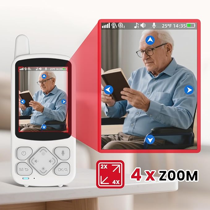 CallToU Elderly Monitor with Camera and Audio, 2-Way Talk Baby Monitors for Elderly No Wi-Fi Video Monitor for Elderly,Call Button for Elderly Home/Nursing Home Use | for Seniors, Dementia Patients