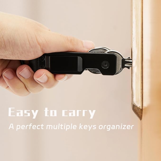 Key Holder for Keychain Metal Aluminum Compact Smart Key Organizer Secures 1-5 Keys