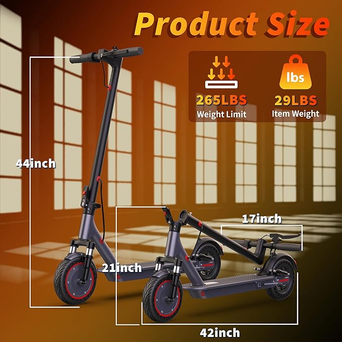Electric Scooter for Adults- 8.5"/10''/14'' Tires, Up to 19/22MPH by 350W/500W Motor, Max 12/21/23/27/62Miles Long-Range Foldable Commuting Adults Scooter with Double Braking System and App