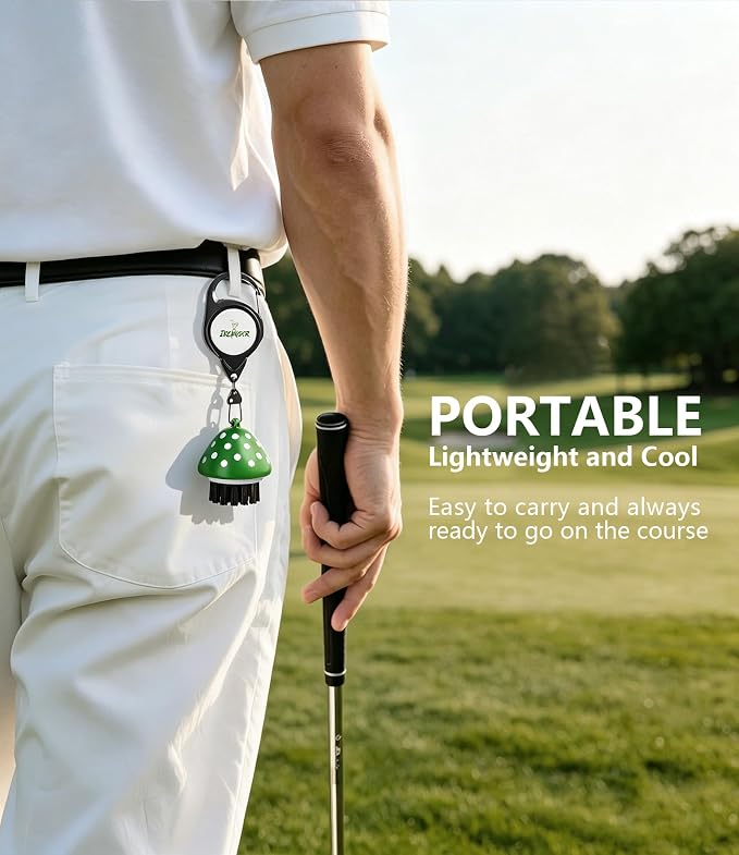 Mini Golf Club Brush Cleaner with Retractable Clip, Cool Golf Accessories for Men/Women Golf Stuff Golf Gadgets Unique Golf Golf Gifts for Men