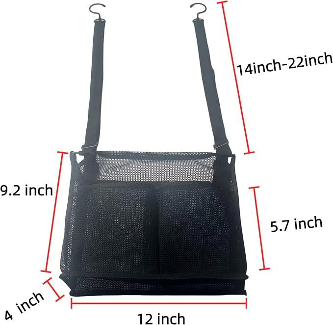Shower Caddy for Dorm Mesh Organizer with 4 Pockets Hooks | Mesh shower caddy with 4 pockets and hooks, stores toiletries for dorm, gym, RV and bathroom use with easy hanging.