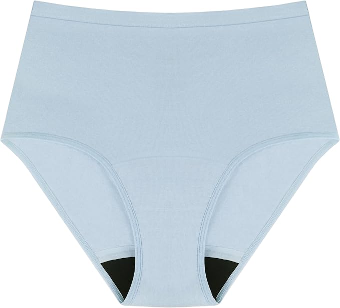 AIRCUTE Washable Urinary Incontinence Protective Underwear for Women Leak Proof Absorbent Reusable Panties 60ML 1 Pack (Baby Blue, X-Large)