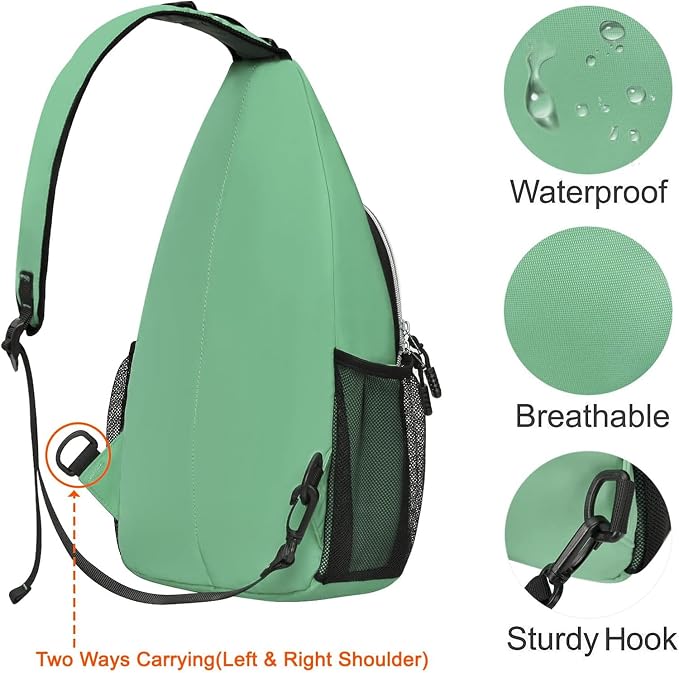 MOSISO Small Sling Bag for Men, Crossbody Shoulder Chest Daypack Bag | Sling Backpack for Casual Travel Hiking