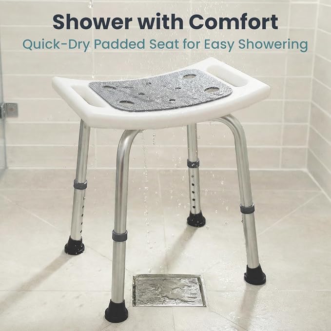 PELEGON Shower Chair for Inside Shower (300 lb) - Adjustable Height Shower Stool - Shower Seats for Adults, Bath Stools for Shower to Sit, Shower Chair, Shower Stools for Adults Sitting - Grey