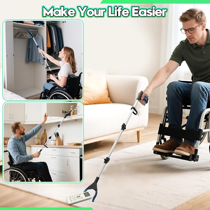 Upgraded 43 Inch Grabber Reacher Tool, Grabbers for Seniors, Extra Long Reacher Grabber Pickup Tool, Anti - Slip Wide Jaw, for Trash Pickup & Surgery Recovery