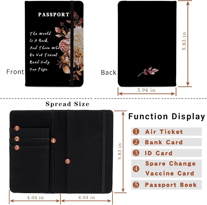 Passport Book Holder Passport Wallet for Children Passport Holder for Kid Passport Cover for Boy and Girl Passport Case Passport Books Holder 1 PCS Mother's Day (6x4IN)