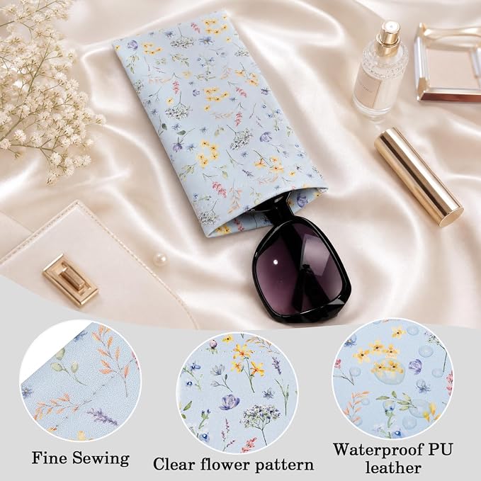6 Pack Soft Glasses Cases, Leather Eyeglass Cases Travel Glasses Case for Women, Men