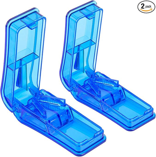 2PCS Pill Cutter, Professional Pill Splitter for Cutting Small Pills or Large Pills in Half