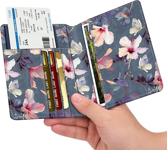 FINTIE Passport Holder, Slim Travel Wallet RFID Blocking Card Case Cover | Passport Cover Protector Essentials with Credit Card Slots, For Women/Men