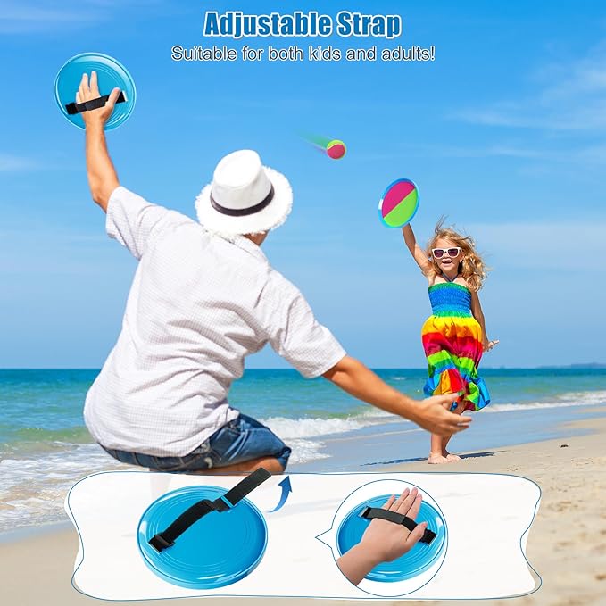 Aywewii Toss and Catch Ball Set, Boys Toys for 3 4 5 6 7 8 Year Old, Sports Gifts for Kids, Outdoor Games for Yard Backyard Camping Beach Pool Family Party, 6 Paddles & 3 Balls