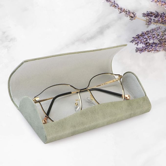 LifeArt Eyeglass Case Hard Shell, Portable Sunglass Case, Fashionable PU Leather Eyeglass Case, Lightweight