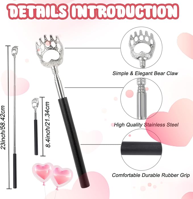 WOVTE Back Scratcher for Men Women with Valentine's Day Love Box