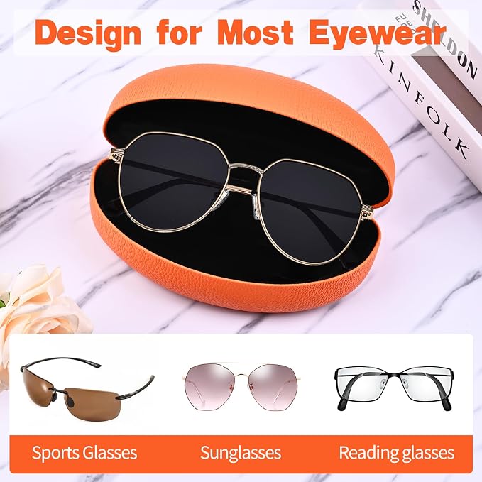 CHZZMS 2 PACK Large Hard Shell Sunglasses Case, Protective Case For Sunglasses and Eyeglasses