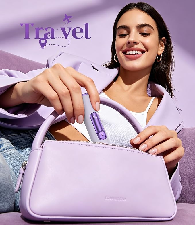 Nose Hair Trimmer for Women, 3-in-1 Painless & Gentle Trimmer for Nose, Eyebrows & Facial Hair, Type-C Rechargeable Precision Groomer with Double-Edged Blades, IPX7 Waterproof - Purple