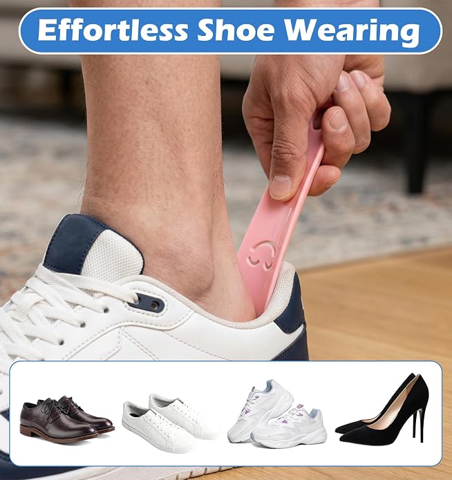 7 Pcs Plastic Shoe Horns, Shoe Horn | PP Material 5.8 Inch Short Shoe Spoon Various Colors Available for Men, Women, Kids, Travel & Home Use