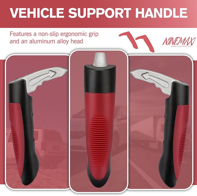 NINEMAX Car Door Handle for Elderly, Car Handle Assist (1 pc with Strap) | Portable Vehicle Entry Assist, Provides Stable Grip for Seniors, Lightweight Car Cane Design, Fits Most Vehicles