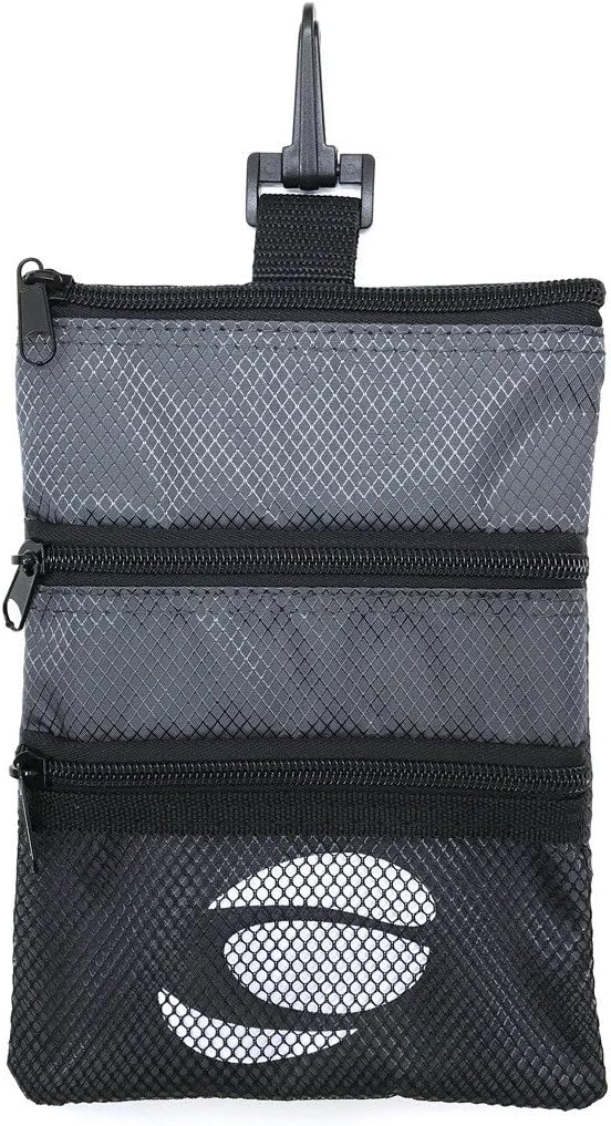 Orlimar Detachable Golf Accessory Pouch, 3 Zippered Pockets for Valuables and Golf Accessories, Clips to Your Golf Bag for Extra Storage and Easy Access.
