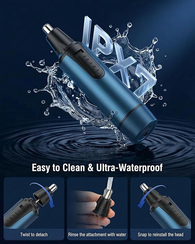 AREYZIN Nose Hair Trimmer for Men,2026 Professional 3 in 1 Painless RechargeableEar and Nose Trimmer,IPX7 Waterproof Eyebrow Facial Hair Trimmer Body Grooming Kit Dual EdgeBlades