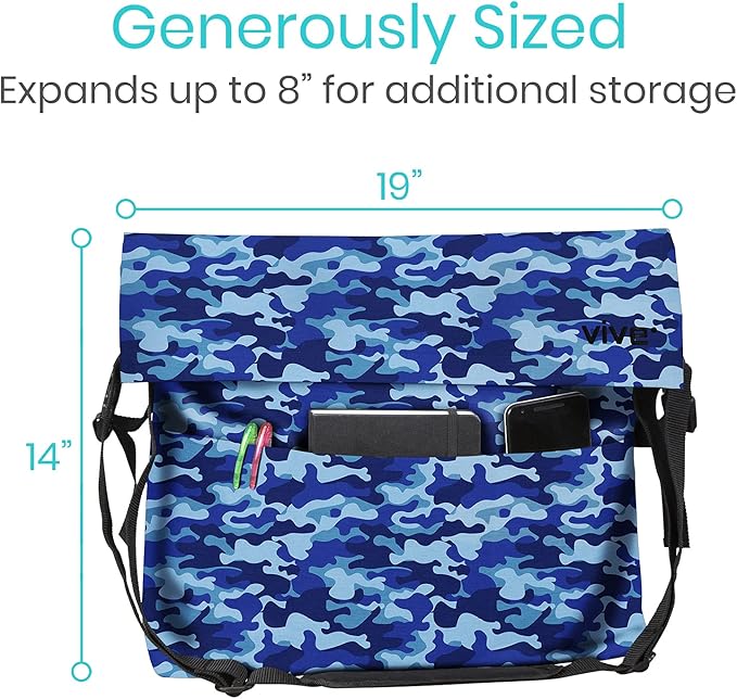 Vive XL Wheelchair Accessories Bag - Waterproof, Scratch-Resistant, Double-Stitched, Machine Washable for Adults, Seniors, 15 Colors - Storage Walker Backpack to Hang on Back