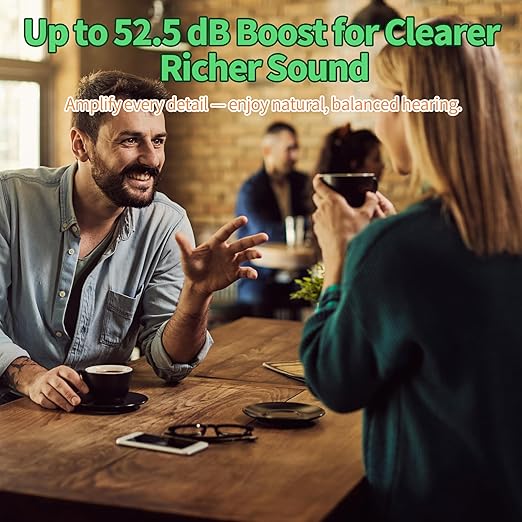 RIC PRO Rechargeable Hearing Aids for Seniors, Clear Sound with AI Noise Reduction, Bluetooth Connectivity, Comfortable RIC Design, All‑Day Battery