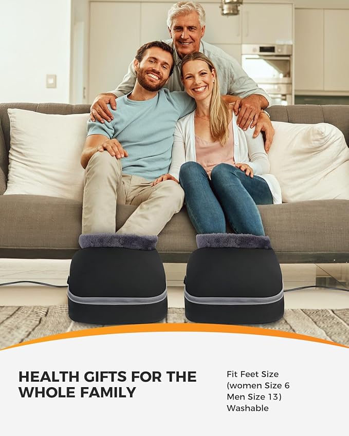 CooCoCo Shiatsu Foot Massager with Heat - Christmas Gifts for Men, Kneading Feet Massager Machine Cushion or Foot Warmer, Massagers for Back and Foot Relief