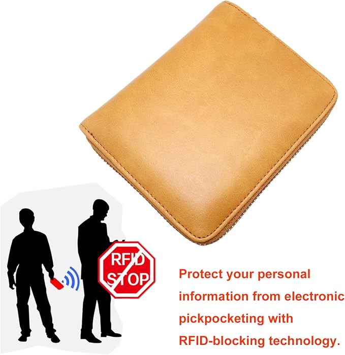 RFID Blocking 24 Slot Credit Card Holder Wallet Real Leather Multi Card Organizer Wallet with Zipper