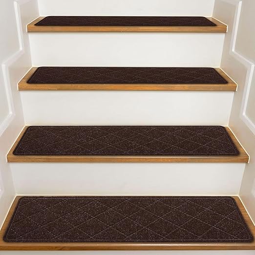 Stair Treads for Wooden Steps, 15 Pack 9" X 30" Non Slip Carpet Stair Treads Indoor with Reusable Adhesive for Elders and Dogs, Pet Friendly Polyester TPR Backing Stair Runner