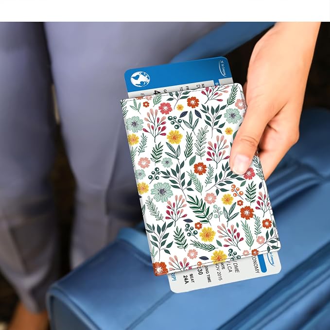 FINTIE Passport Holder, Slim Travel Wallet RFID Blocking Card Case Cover | Passport Cover Protector Essentials with Credit Card Slots, For Women/Men