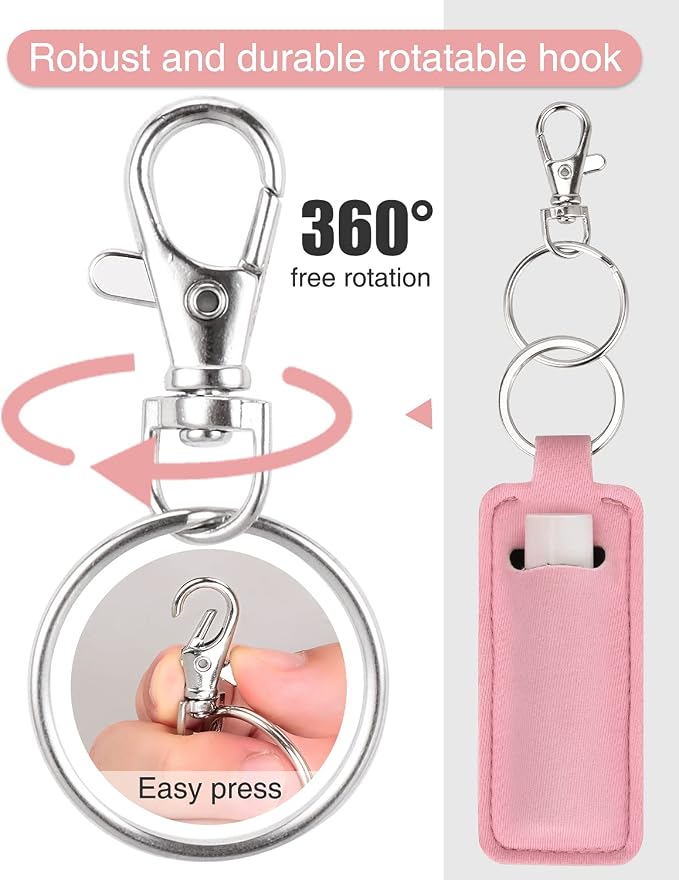 Meiiy Chapstick Holder Keychain Lip Balm Holder Lipstick Sleeve Pouch Lip Gloss Holder Stocking Stuffers Gift for Women
