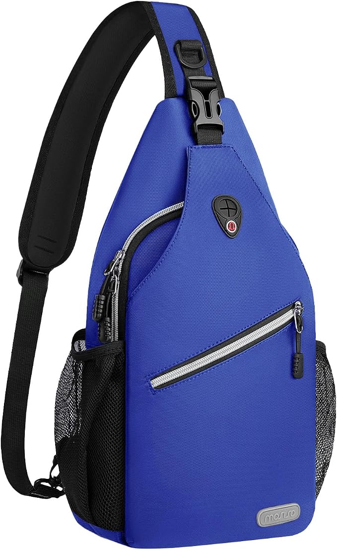 MOSISO Small Sling Bag for Men, Crossbody Shoulder Chest Daypack Bag | Sling Backpack for Casual Travel Hiking