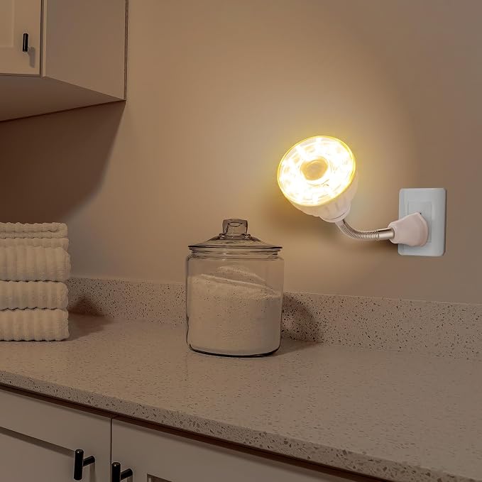 3 Pack Motion Activated LED Night Light Plug in Sensor Light,Warm White | PIR Infrared Sensor, Smart Dusk Dawn Motion Detector Lamp, Flexible Rotating, for Hallway Stairway Garage Basement