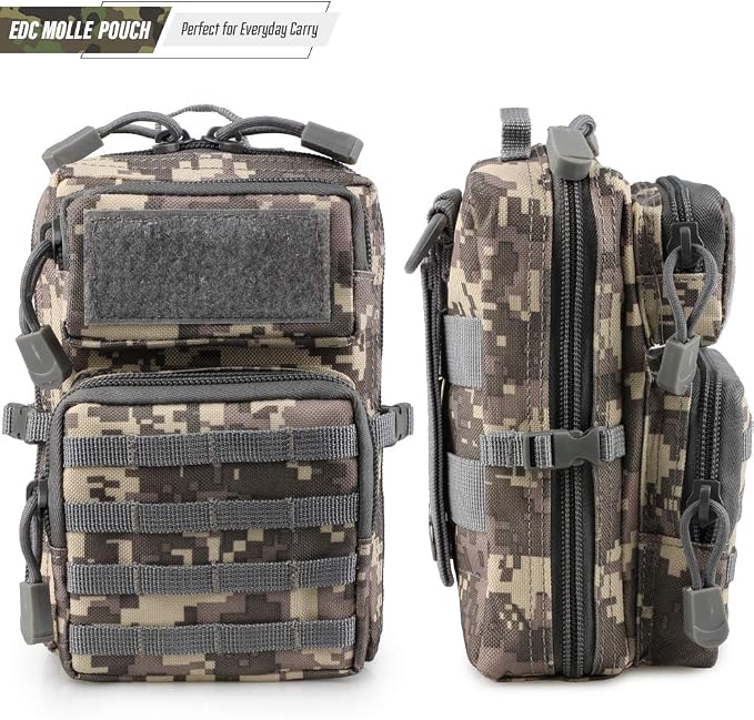 LIVANS Tactical Molle Utility Pouch, EDC Tool Pouch Tactical Phone Pouches Mini Waist Pouches Medical EDC IFAK Pack Mini Design of 3-Day Backpack