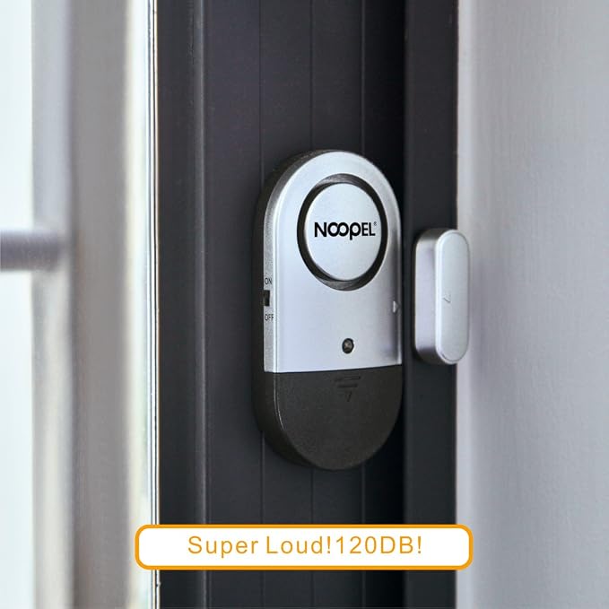 Door Alarms When Opened for Kids Safety, 4 Pack 120dB Loud Window Sensors for Home Security, Pool Alarms, Door Alarm Sensor for House Hotel Sheds Caravans