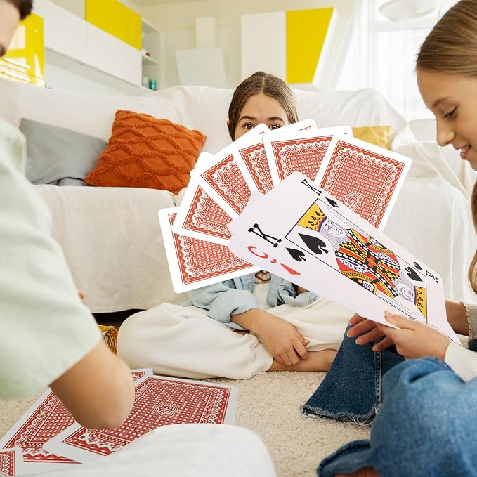 GSE 8 x 11 Inch Super Jumbo Playing Cards, Giant Deck of Playing Cards | Oversized Full Deck, Huge Poker, Easy Read For Adults & Seniors, Magic Party, Casino Theme Party Decorations