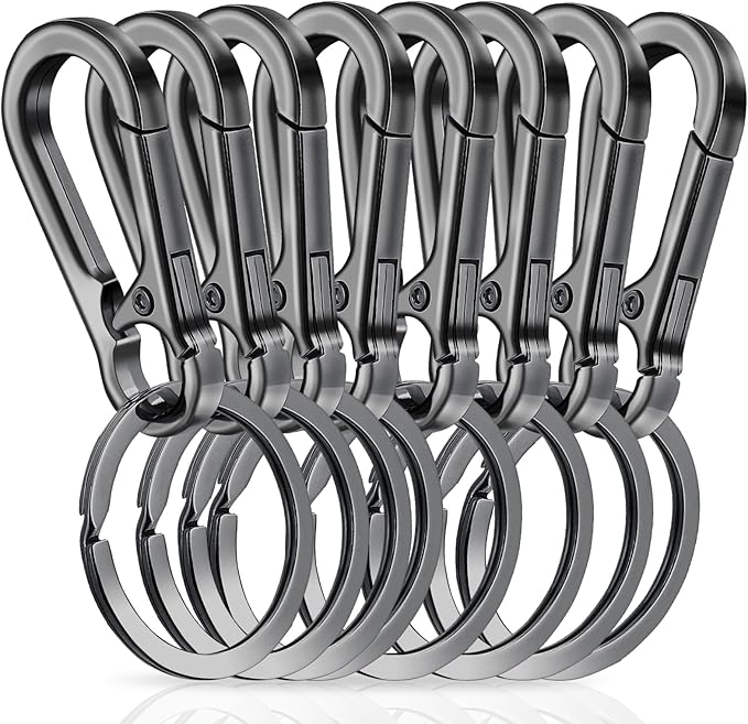 Amaxiu Heavy Duty Metal Keychain, Zinc Alloy Key Chain with Keyring Quick Release Carabiner Clips Keyring Holder Organizer Car Key Finder Hook Keys Clip for Men Women