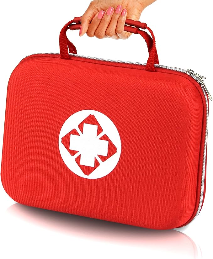 300PCS Home First Aid Kit for Hiking Car Home Emergency Kit First Aid Handheld Bag Multiple Purpose Case Outdoor Backpacking Gear for Disaster Preparedness Red