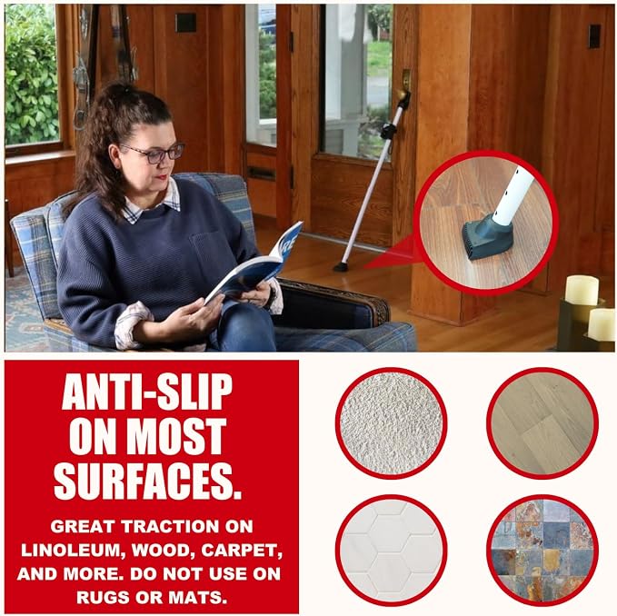 Securityman Door Security Bar with Alarm (Detachable) - 120dB Siren Door Stopper Alarm - Adjustable Jammer & Patio Bar - Strong, Withstands 400lbs - Home Protection