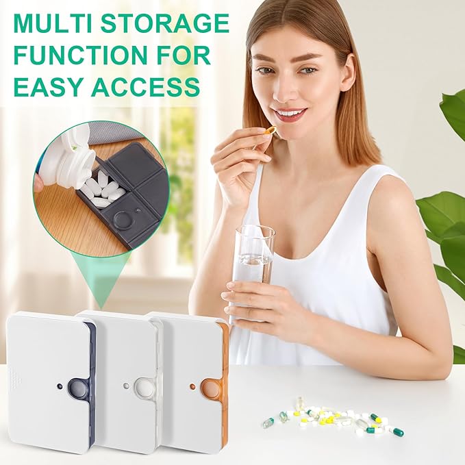 Portable Pill Organizer, 6 Compartments Travel Pill Case for Purse or Pocket -Small Pill Box Semi Transparent Black (1 Transparent Black)