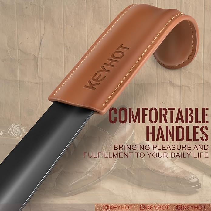 Shoe Horn Long Handle for Seniors Men Women,Long Metal Shoehorn for Boots,16.5" Stainless Steel Shoe Spoon Helper